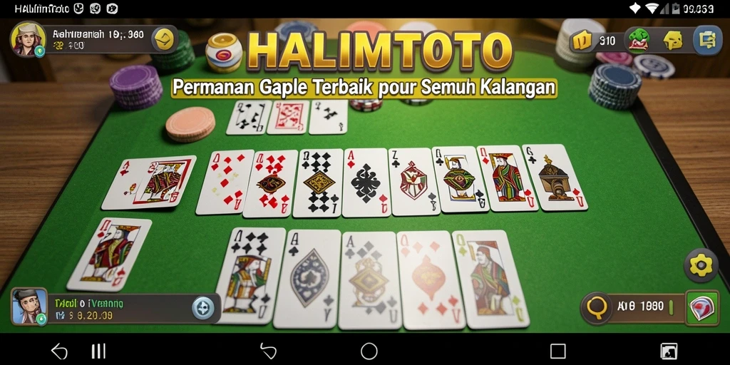 Tampilan gameplay seru dalam aplikasi Gaple HALIMTOTO.