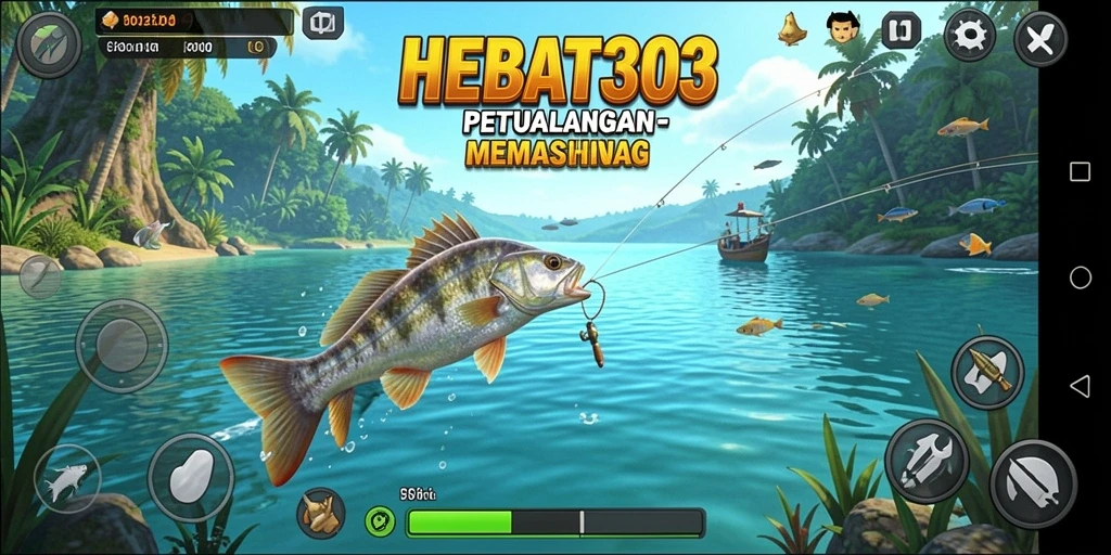 Tampilan seru dari gameplay HEBAT303 yang penuh aksi memancing.