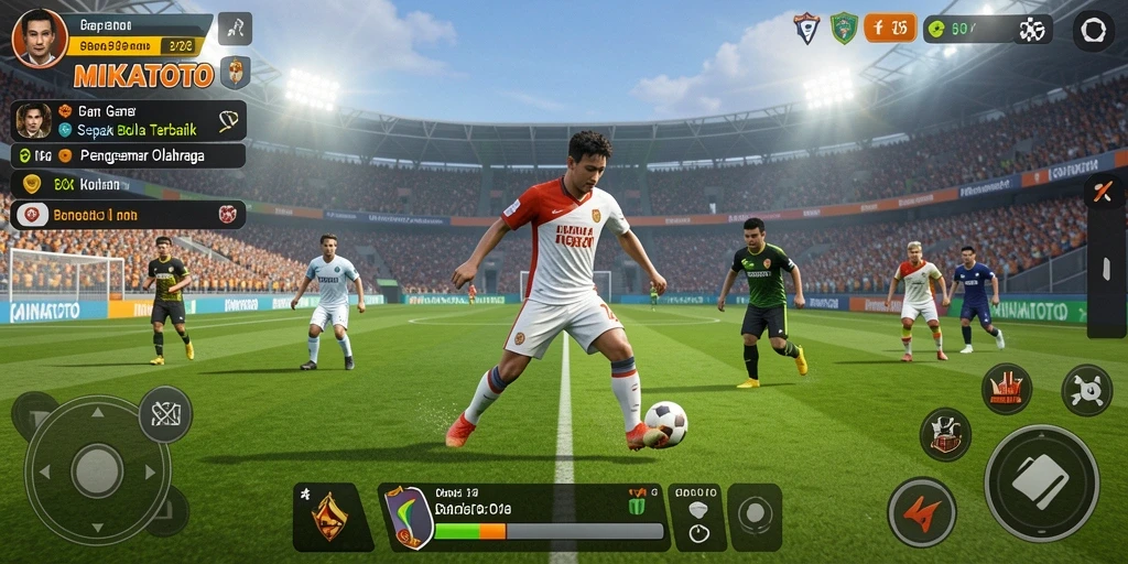Tangkapan layar MIKATOTO menunjukkan aksi mendebarkan dalam permainan sepak bola.
