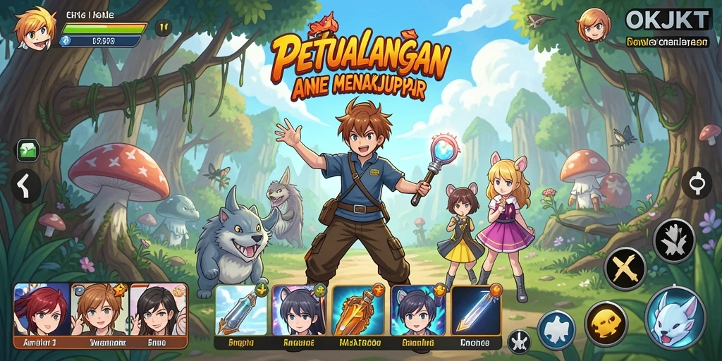 Tangkapan layar menunjukkan pertarungan epik dalam dunia Anime.