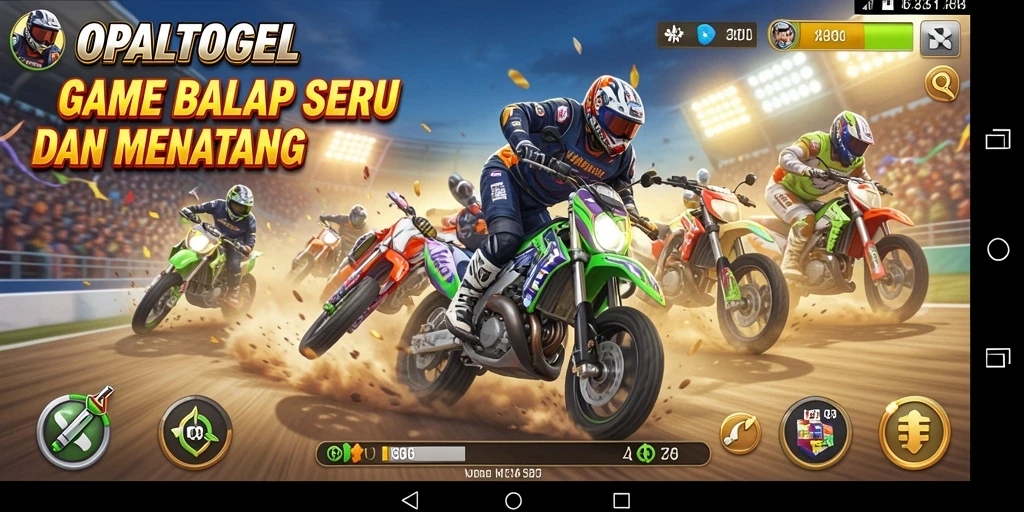 Tampilan menarik dari gameplay balap di OPALTOGEL yang penuh adrenalin.