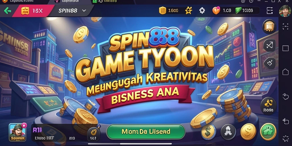 Screenshot gameplay SPIN88 dengan fokus pada manajemen bisnis.