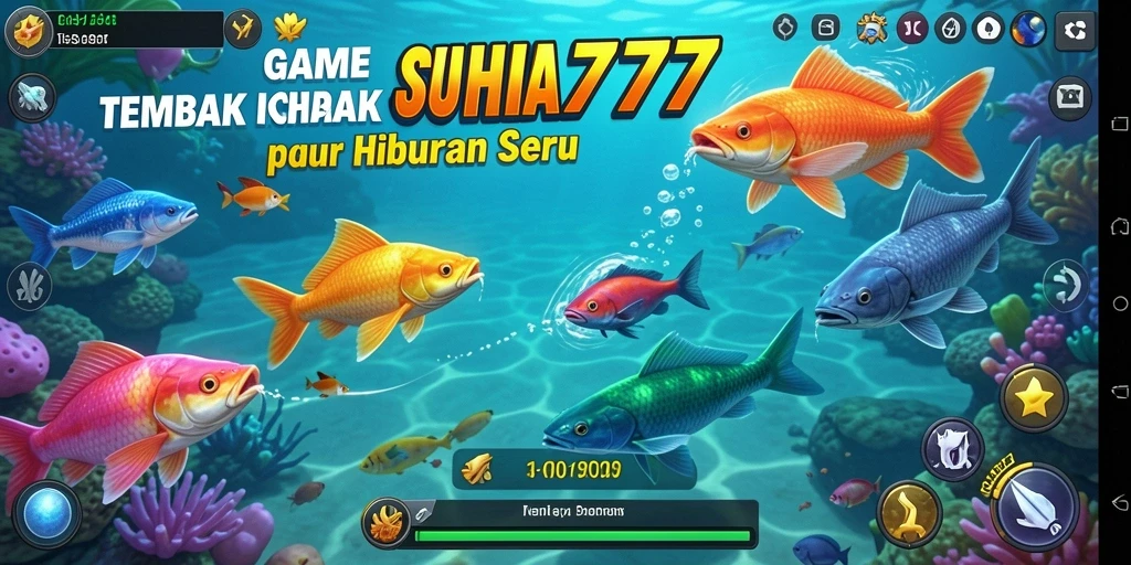 Tangkapan layar gameplay SUHU777 yang menampilkan aksi menembak ikan yang seru.