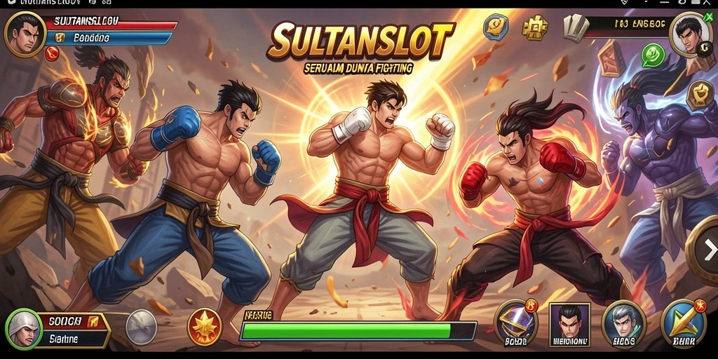 Tangkapan layar utama gameplay SULTANSLOT menampilkan pertarungan yang mendebarkan.