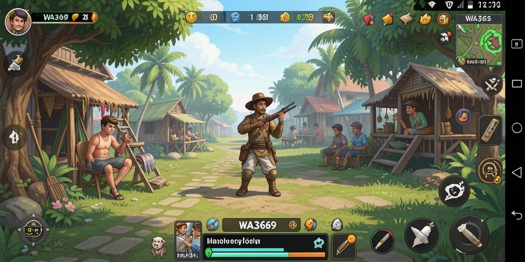 Tampilan gameplay WA369 yang menampilkan interaksi karakter dalam simulasi.