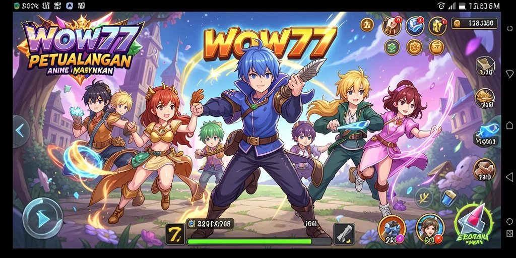 Tampilan gameplay <strong>WOW77</strong> dengan karakter anime menarik.