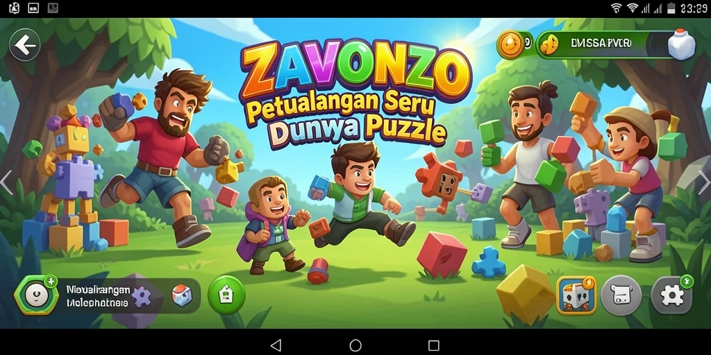 Screenshot ZAVONZO menampilkan gameplay puzzle yang seru dan menantang.